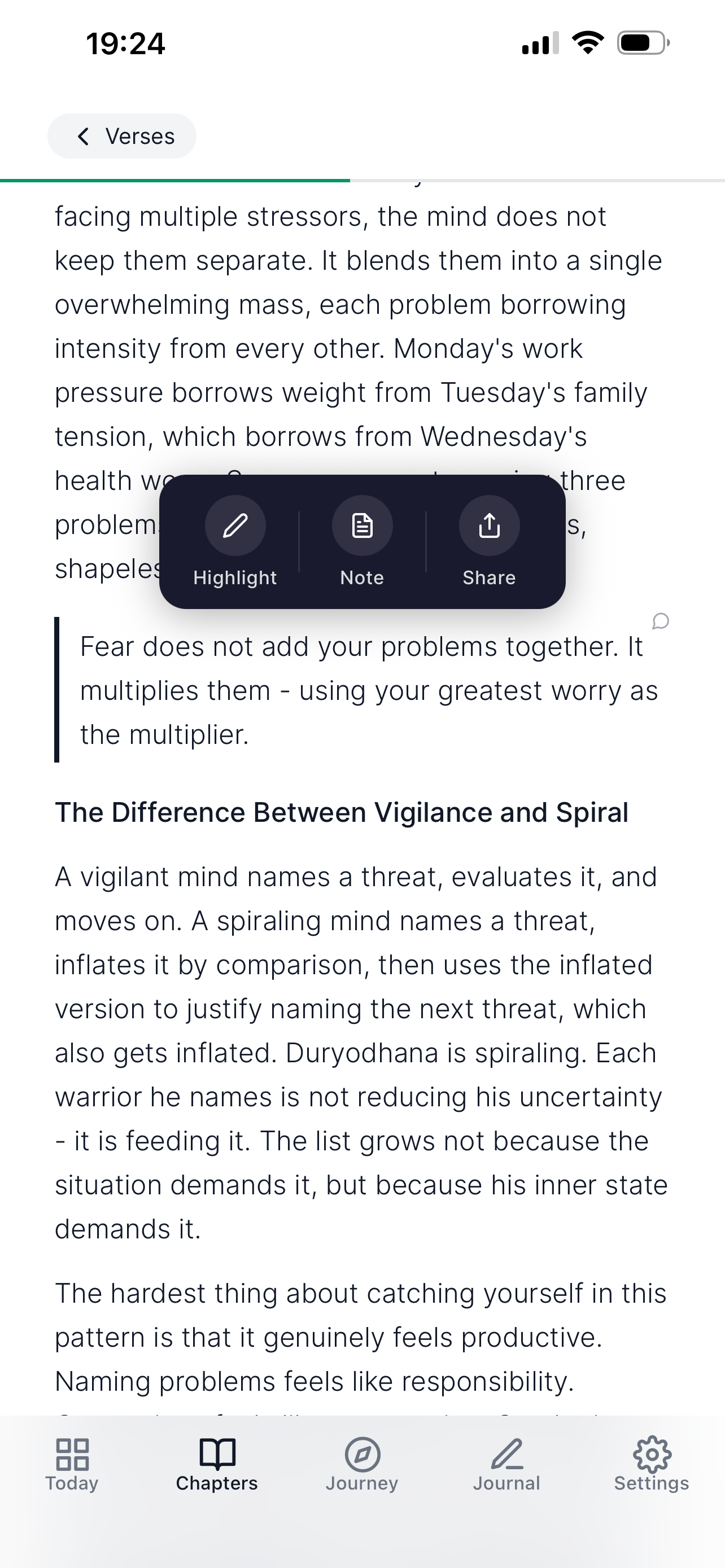 Highlighting and journaling